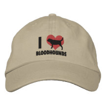 Eu amo o chapéu bordado Bloodhounds Bonés