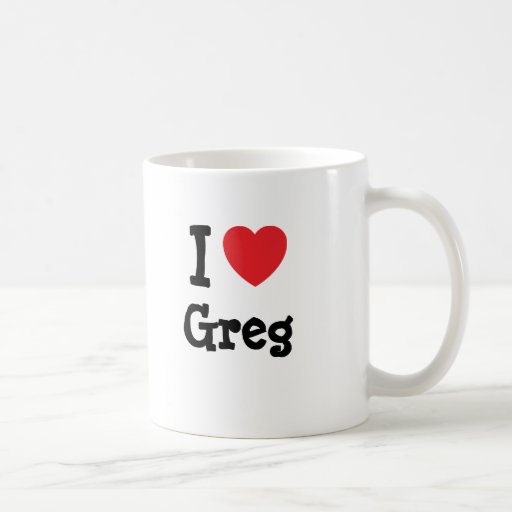 Eu amo o costume do coração de Greg personalizado Caneca