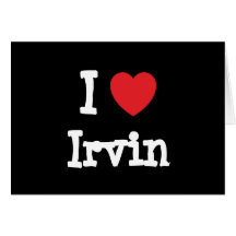 Eu amo o costume do coração de Irvin personalizado Cartao
