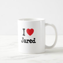 Eu amo o costume do coração de Jared personalizado Canecas