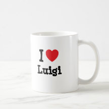 Eu amo o costume do coração de Luigi personalizado Canecas