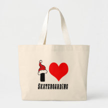 Eu amo o design Skateboarding Bolsa Para Compras