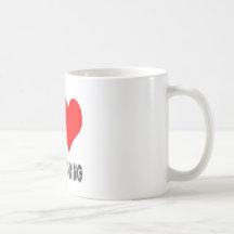 Eu amo o design Sledding do cão Caneca
