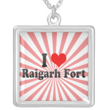 Eu amo o forte de Raigarh, India Colar