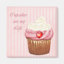 Eu amo o ímã do refrigerador dos cupcakes imas