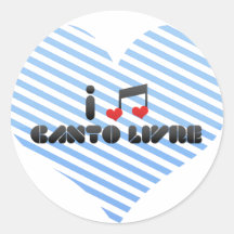 Eu amo o Livre do Canto Adesivo Em Formato Redondo