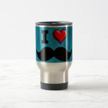 Eu amo o Moustache Stache do bigode Caneca