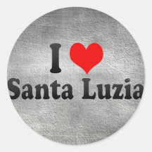 Eu amo o papai noel Luzia, Brasil Adesivos Em Formato Redondos