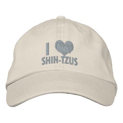Eu amo o rosa de Shih Tzus Bonés