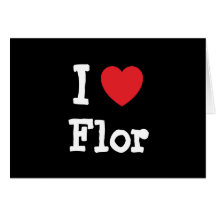 Eu amo o t-shirt do coração de Flor Cartões