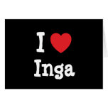 Eu amo o t-shirt do coração de Inga Cartao