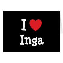 Eu amo o t-shirt do coração de Inga Cartao