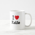 Eu amo o t-shirt do coração de Katie Caneca
