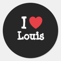 Eu amo o t-shirt do coração de Louis Adesivo Em Formato Redondo
