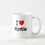 Eu amo o t-shirt do coração de Myrtie Canecas