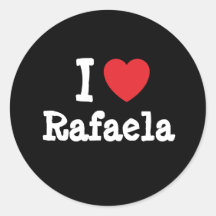 Eu amo o t-shirt do coração de Rafaela Adesivo Em Formato Redondo
