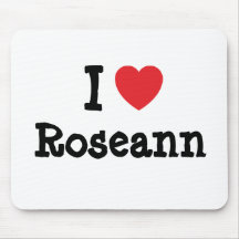 Eu amo o t-shirt do coração de Roseann Mouse Pad