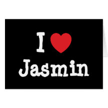 Eu amo o t-shirt do coração do jasmim cartões