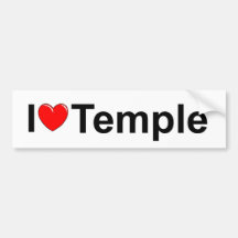 Eu amo o templo (do coração) adesivo