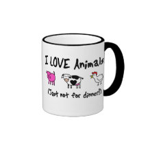 Eu amo o vegetariano dos animais canecas