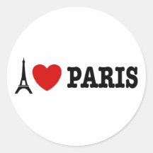 Eu amo Paris Adesivos Redondos
