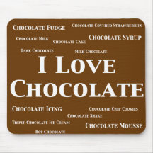 Eu amo presentes do chocolate mousepad