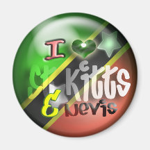 Eu amo St. Kitts & ímã do patriota de Nevis Ima De Geladeira