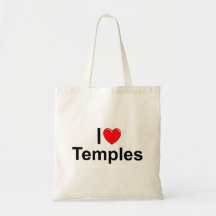 Eu amo templos (do coração) bolsa para compras