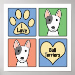 Eu amo terrier de Bull Posters