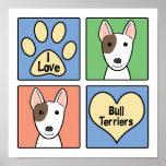 Eu amo terrier de Bull Posters