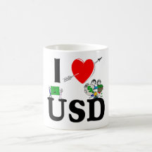 Eu amo USD Caneca