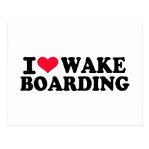 Eu amo Wakeboarding Cartões Postais