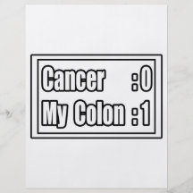 Eu bati o cancro do cólon (o placar) modelo de panfletos