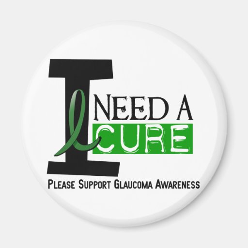 EU PRECISO t-shirt de uma GLAUCOMA da CURA 1 Imãs De Geladeira