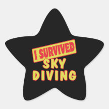 EU SOBREVIVI A SKYDIVING ADESIVOS EM FORMA DE ESTRELAS