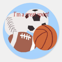 Eu sou etiquetas de um esporte do excelente adesivo redondo