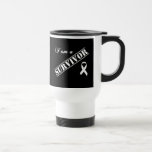 Eu sou um sobrevivente - fita branca caneca