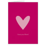 Eu te amo cartão cor-de-rosa do coração da mamã