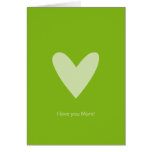 Eu te amo cartão verde do coração da mamã