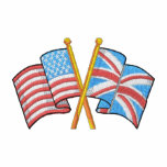 EUA cruzados e bandeiras britânicas camisas bordadas