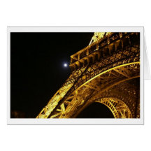 Excursão Eiffel do La na noite Cartoes