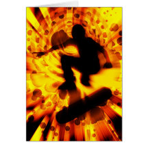 explosão clara do skate cartão