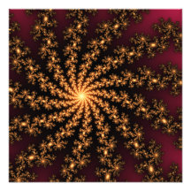 Explosão dourada - design do fractal impressão fotográfica