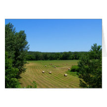 Factura de feno na foto rural da paisagem da fazen cartão