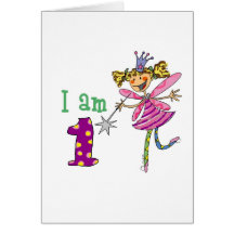 Fada cor-de-rosa da princesa (idade 1) cartao