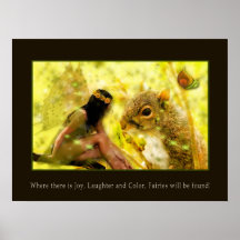 Fada da natureza - esquilo e fada poster