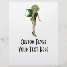 fada do verde do dia de 3D St Patrick Panfleto Personalizado