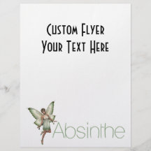 Fada verde do absinto em 3D Panfleto Personalizado