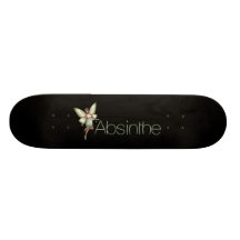 Fada verde do absinto em 3D Skates Personalizados