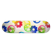Faísca Groovy de flower power dos sinais de paz do Skate